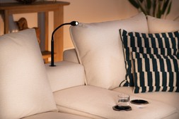 Cozy Cream Fabric Corner Sofa with Bluetooth Speaker Console - RRP €4499 NOW €2999