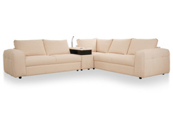 Cozy Cream Fabric Corner Sofa with Bluetooth Speaker Console - RRP €4499 NOW €2999