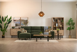 Reno Green Fabric LHF Electric Recliner with Sliding Chaise Sofa - RRP €3999 NOW €2299