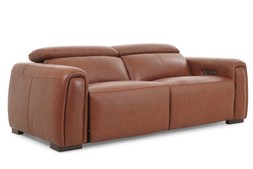 Muse Brown Leather 2.5 Seater Heated Seats Electric Recliner Sofa - RRP €4799 NOW €2699