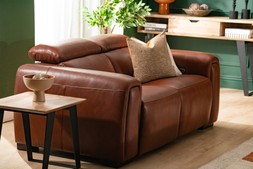 Muse Brown Leather 2 Seater Heated Seats Electric Recliner Sofa RRP €4649 NOW €2499