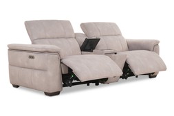 Hollywood Grey Fabric 2.5 Seater Electric Recliner Sofa with Fridge RRP€5559 NOW €2999