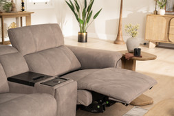 Hollywood Grey Fabric 2.5 Seater Electric Recliner Sofa with Fridge RRP€559 NOW €2999
