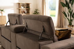 Hollywood Grey Fabric 2.5 Seater Electric Recliner Sofa with Fridge RRP€5559 NOW €2999