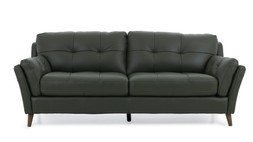 The Oliver Pine Green Leather 3 Seater Sofa - clearcut - WAS 2699 NOW 1599 euro