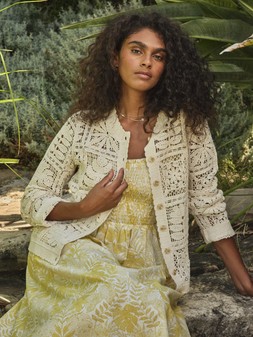 FatFace, Daisy Cardigan, £66, Emmy Leaves Midi Dress, £69