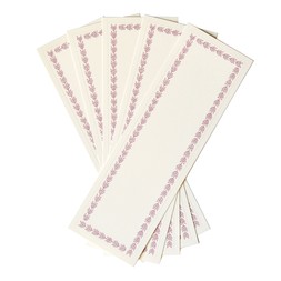 Five Long Self Adhesive Labels with Cupboard Pink Border