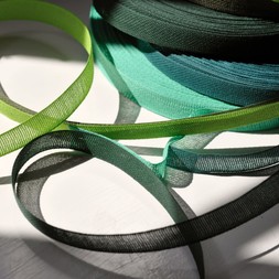 Loose-weave Italian Cotton Ribbons in Greens and Blues
