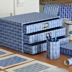 A Flight of Enid Marx’s Necktie-Covered Collector’s Drawers