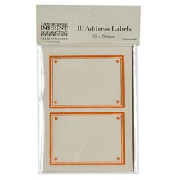 Packet of 10 Large Self-Adhesive Labels with Neon Border