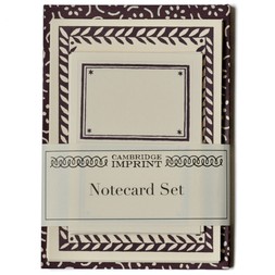 Set of Notecards and Envelopes Small Pear Halves Elderberry