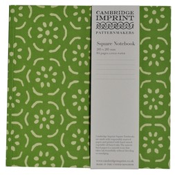 Square Notebook with Lined Paper in Pear Halves Grass Green