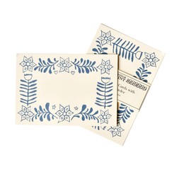 10 Small Cards with Patterned Border in Blue