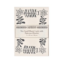 10 Small Cards with Patterned Border in Blue-Black