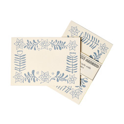 10 Small Cards with Patterned Border in Pale Blue