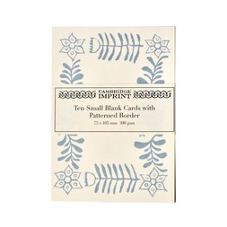 10 Small Cards with Patterned Border in Pale Blue