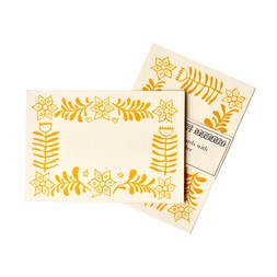10 Small Cards with Patterned Border in Transparent Orange