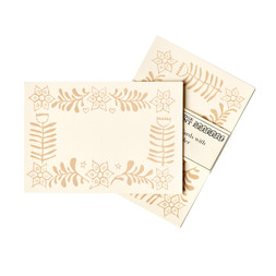 10 Small Cards with Patterned Border in Plaster Pink