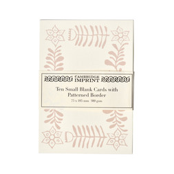 10 Small Cards with Patterned Border in Plaster Pink