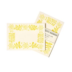 10 Small Cards with Patterned Border in Yellow
