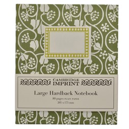 Large Hardback Notebook Small Ivy Stripe Sage Green
