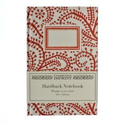 Hardback Notebook Seaweed Paisley Crimson