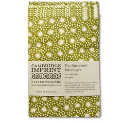 Packet of Ten Patterned Envelopes in Animalcules Bawden Green