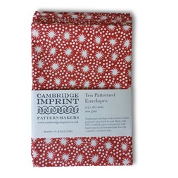 Packet of Ten Patterned Envelopes in Animalcules Crimson