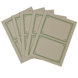 Packet of 10 Large Self-Adhesive Labels with Mint Green Border