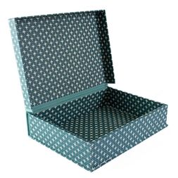 A5 Box File Little Stars Petrol Blue