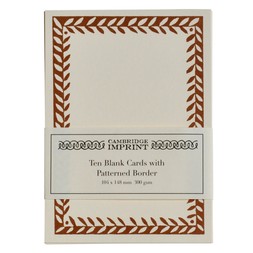 Ten Postcards with Patterned Border in Cocoa