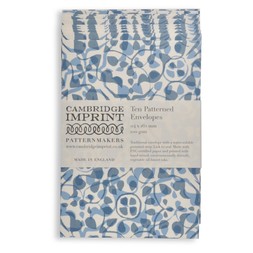 Packet of Ten Patterned Envelopes in Dappled Blue