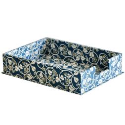 A4 Letter Tray Ivy Deep Marine Blue and Acid Yellow