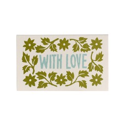 Pack of Gift Cards Leaves and Stars Green and Turquoise