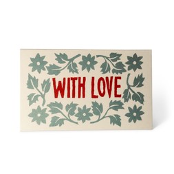 Pack of Gift Cards Leaves and Stars Pale Turquoise and Coral