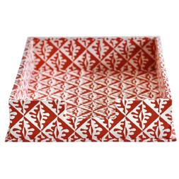 Small Letter Tray Oak Leaves Red