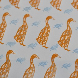 Printing Block Fancy Duck and Ducklings