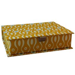 Postcard Box Persephone Mustard and Turquoise
