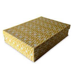 A4 Box File Persephone Mustard and Turquoise