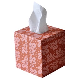 A Square Tissue Box Cover in Quercus Pomegranate