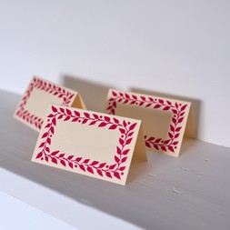 Pack of Twelve Raspberry Place Cards