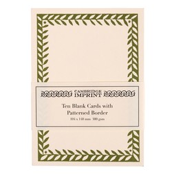 10 Postcards with Patterned Border in Sage Green