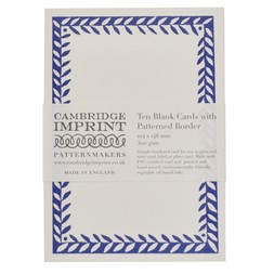 Ten Postcards with Patterned Border in Scumble Blue