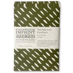 Packet of Ten Patterned Envelopes in Seed Olive