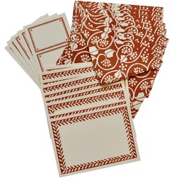 Set of Notecards and Envelopes Small Ivy Stripe Russet