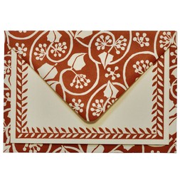 Set of Notecards and Envelopes Small Ivy Stripe Russet