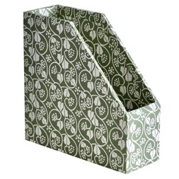 Magazine File in Small Ivy Stripe Sage Green