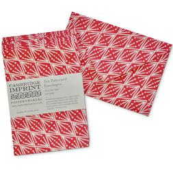 Packet of Ten Patterned Envelopes in Selvedge Madder