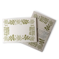 10 Small Cards with Patterned Border in Bawden Green