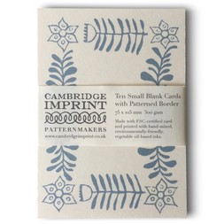 10 Small Cards with Patterned Border in Pale Blue